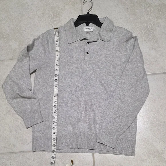 Goodfellow & Co Polo Sweater Men’s M Blue Pullover Knit, Ribbed Cuffs, Regular - Picture 6 of 6